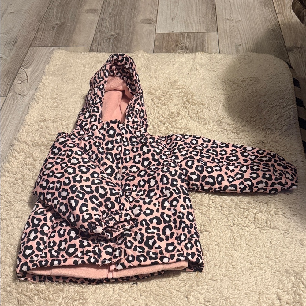 Toddler Children’s Place Pink Leopard Print Puffer Jacket